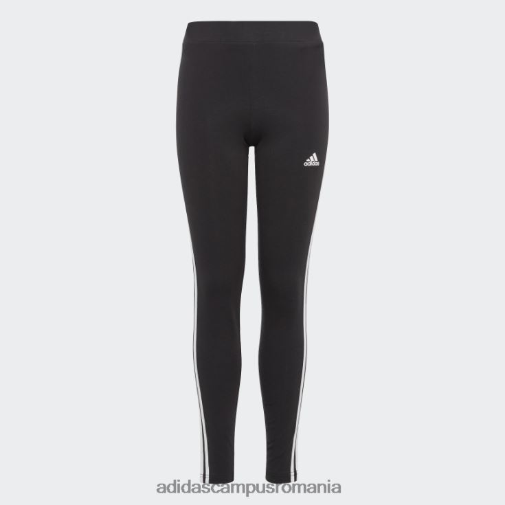 adidas campus romania colanti din bumbac cu 3 dungi alb copii alb negru J266N23448
