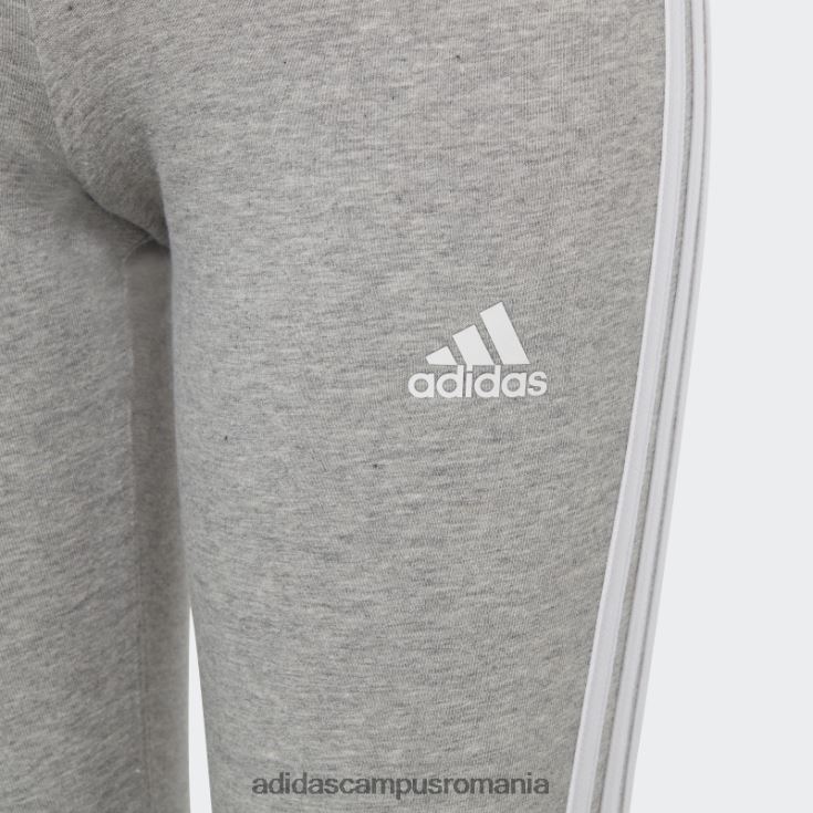 adidas campus romania colanti din bumbac cu 3 dungi gri mediu copii gri mediu/alb J266N212145