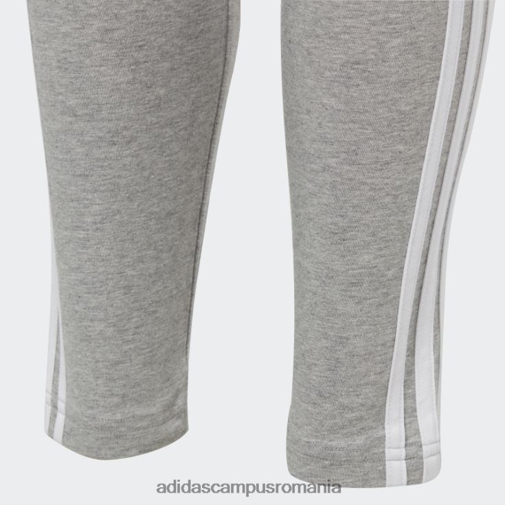 adidas campus romania colanti din bumbac cu 3 dungi gri mediu copii gri mediu/alb J266N212145