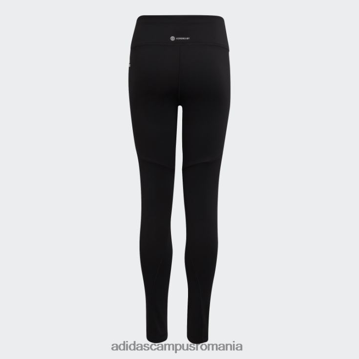 adidas campus romania colanti optime aeroready training cu 3 dungi negri copii alb negru J266N23481