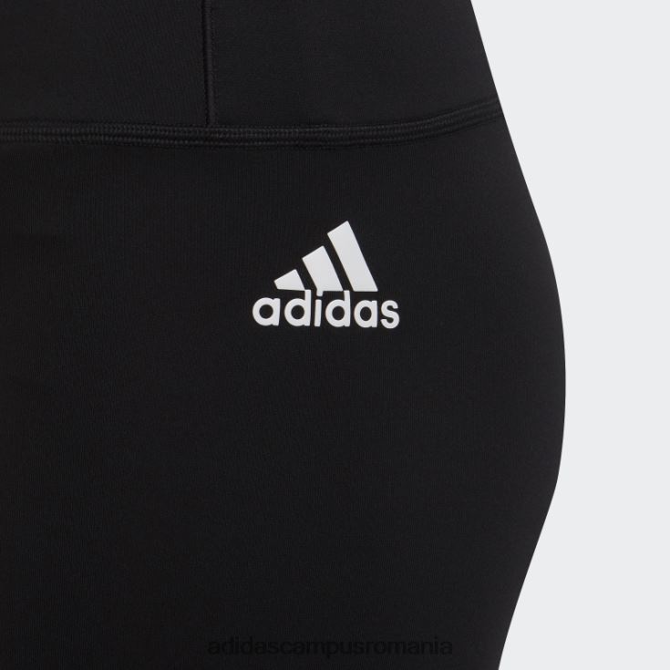 adidas campus romania colanti optime aeroready training cu 3 dungi negri copii alb negru J266N23481