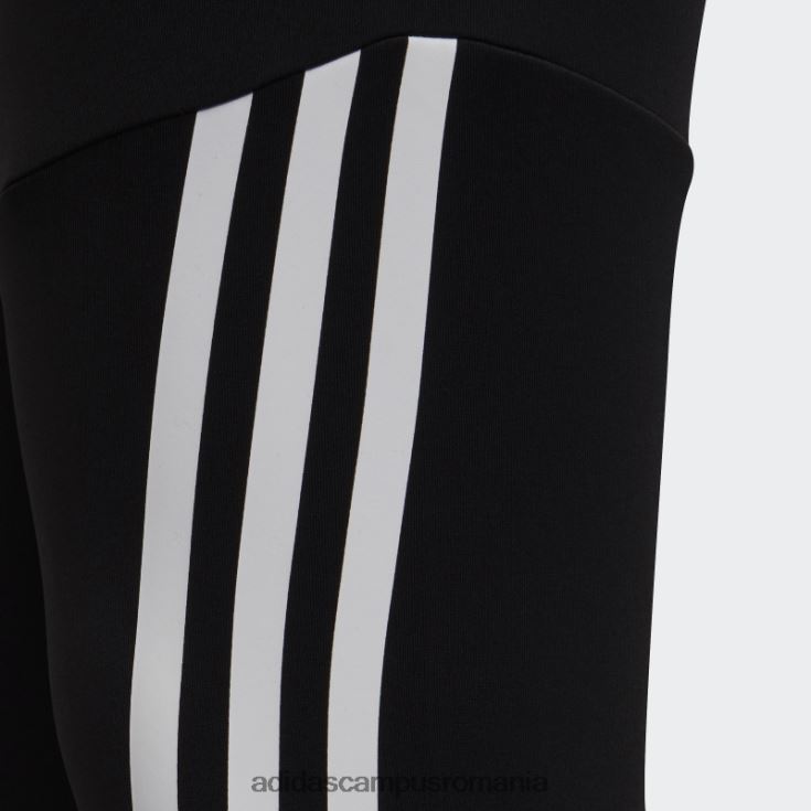 adidas campus romania colanti optime aeroready training cu 3 dungi negri copii alb negru J266N23481