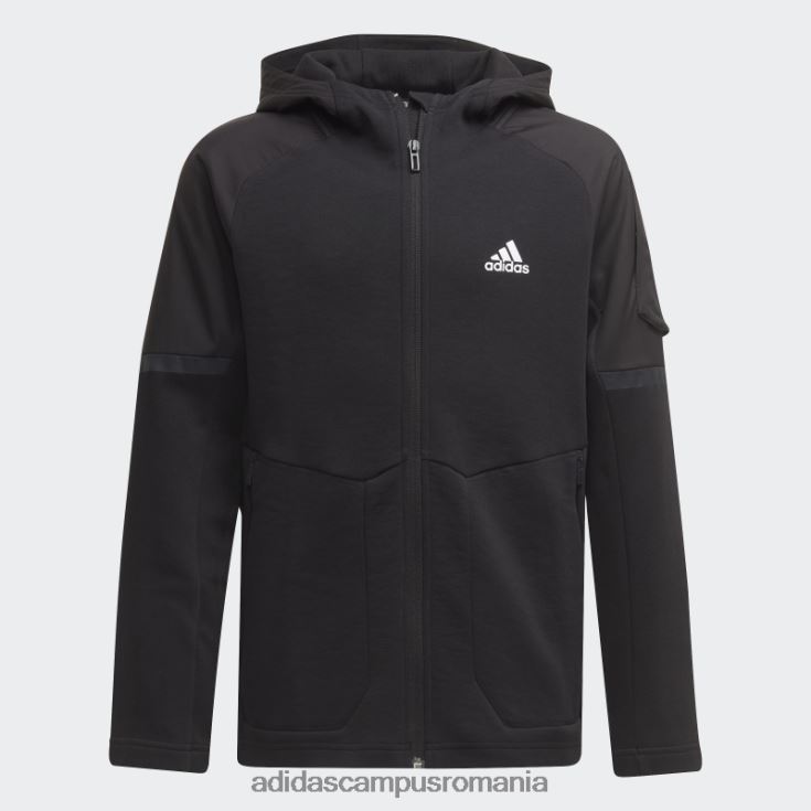 adidas campus romania conceput pentru Gameday, hanorac negru cu fermoar complet copii alb negru J266N218866