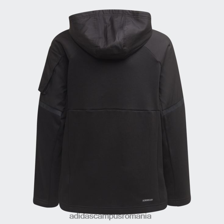 adidas campus romania conceput pentru Gameday, hanorac negru cu fermoar complet copii alb negru J266N218866