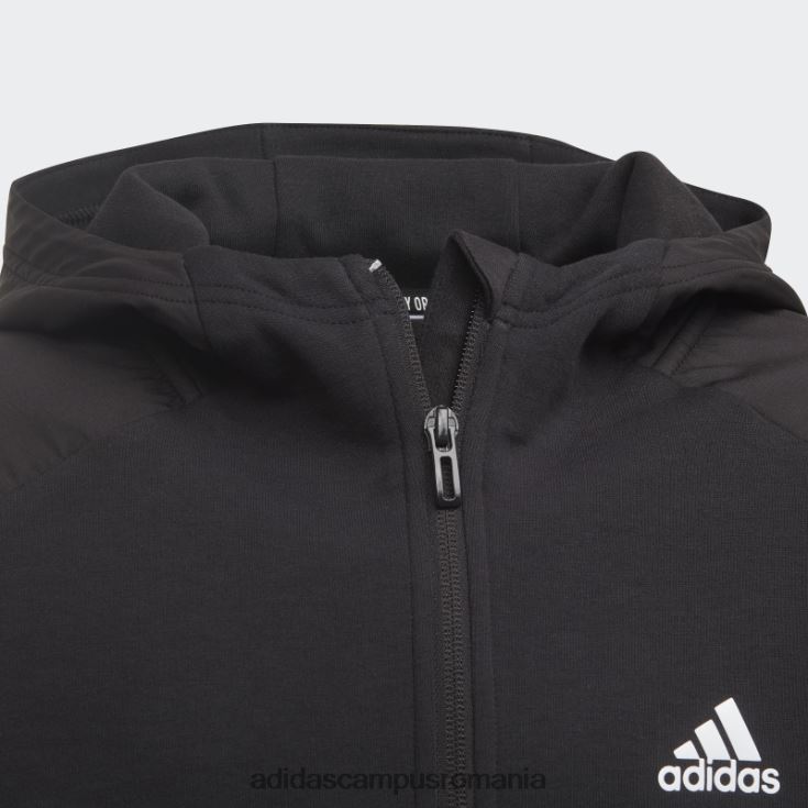adidas campus romania conceput pentru Gameday, hanorac negru cu fermoar complet copii alb negru J266N218866