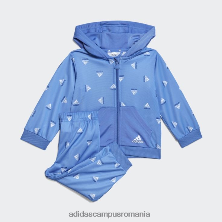 adidas campus romania costum de trening adidas din poliester lucios cu brandlove copii albastru met/albastru J266N211649