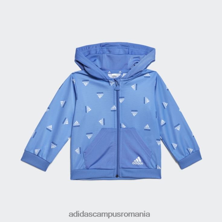 adidas campus romania costum de trening adidas din poliester lucios cu brandlove copii albastru met/albastru J266N211649