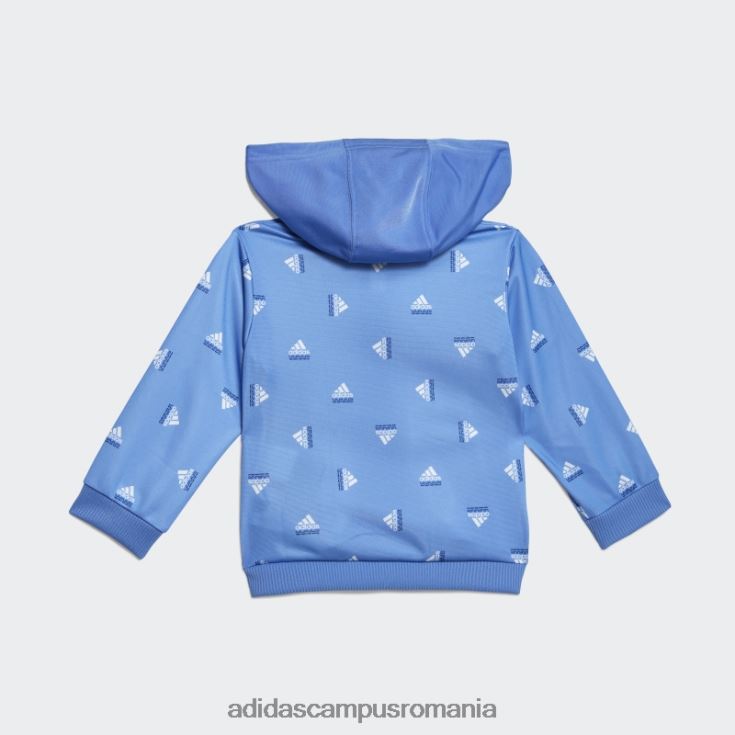 adidas campus romania costum de trening adidas din poliester lucios cu brandlove copii albastru met/albastru J266N211649