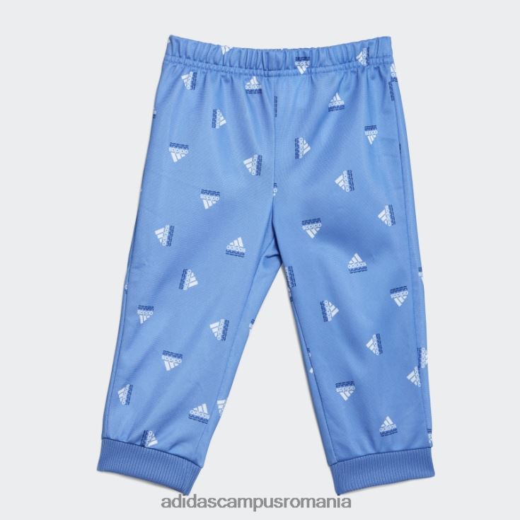 adidas campus romania costum de trening adidas din poliester lucios cu brandlove copii albastru met/albastru J266N211649
