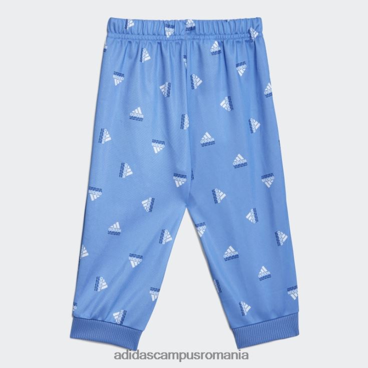 adidas campus romania costum de trening adidas din poliester lucios cu brandlove copii albastru met/albastru J266N211649
