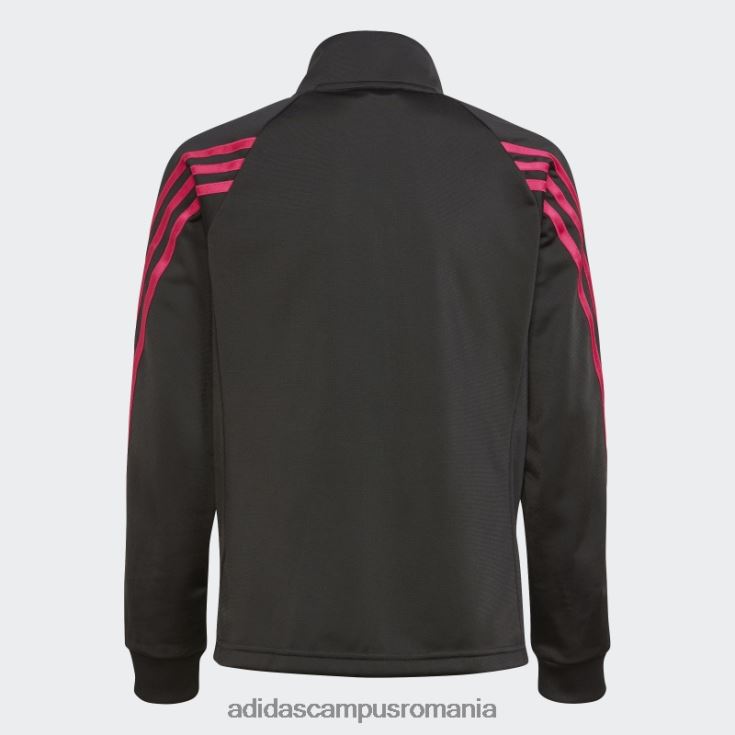 adidas campus romania costum de trening echipa poliester regulat cu 3 dungi negru adidas copii negru/magenta real J266N219290