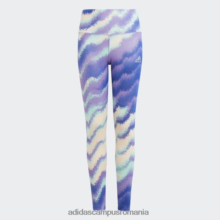 adidas campus romania dance aeroready jambiere imprimate cu talie înaltă portocaliu adidas copii portocaliu/verde/violet/albastru J266N219116