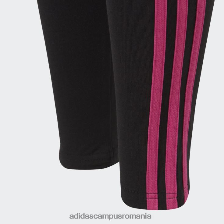 adidas campus romania dresuri din bumbac cu 3 dungi esentiale fucsia copii negru/fucsia J266N212148