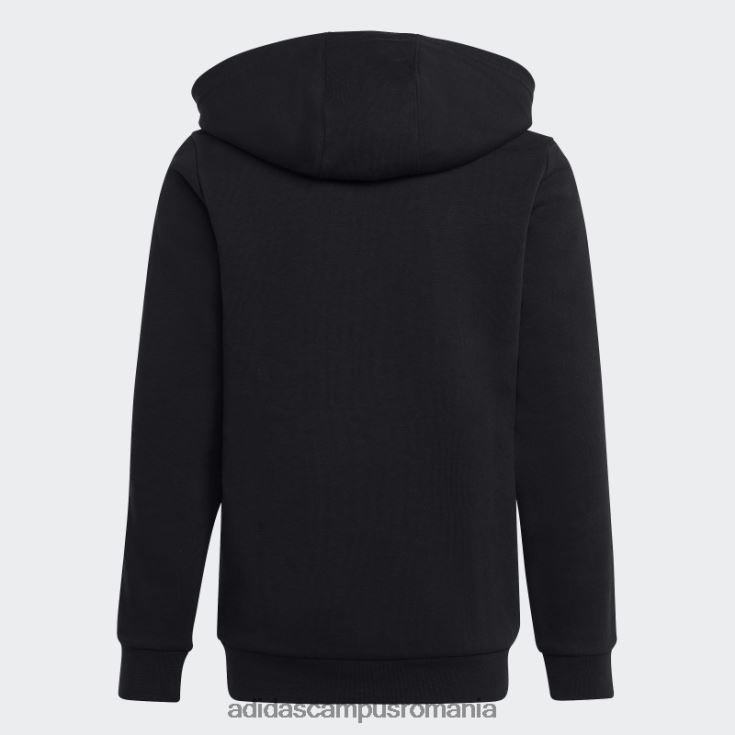 adidas campus romania essentials 3 dungi fleece hanorac cu fermoar complet modă albă copii alb negru J266N23349