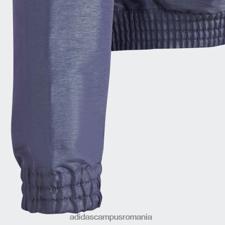 adidas campus romania fashion argintiu dance loose fit țesut cu jumătate de fermoar top cu glugă copii violet/verde/argintiu J266N219180