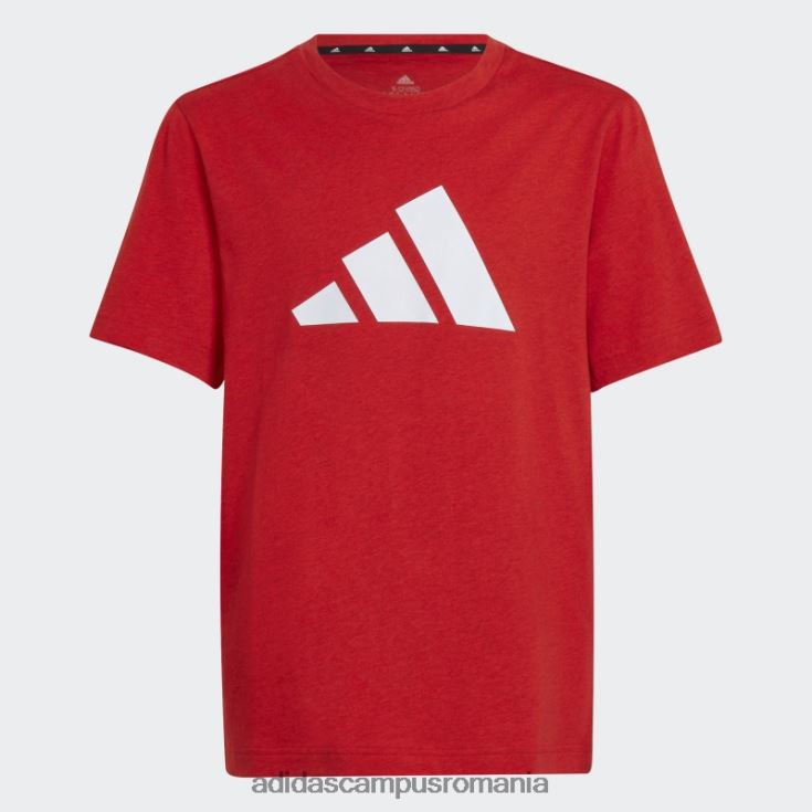 adidas campus romania future icons 3-stripes logo tricou roșu mel copii roșu mel/alb J266N218841
