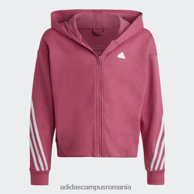 adidas campus romania future icons hanorac cu fermoar complet cu 3 dungi fucsia copii fucsia/alb J266N219178