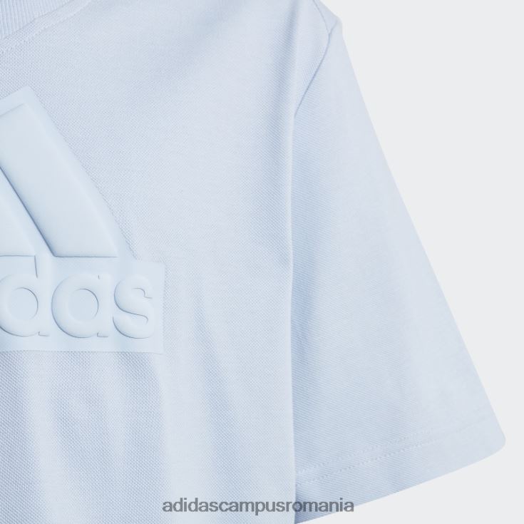 adidas campus romania future icons logo piqué tricou albastru zori copii zori albastre J266N211864
