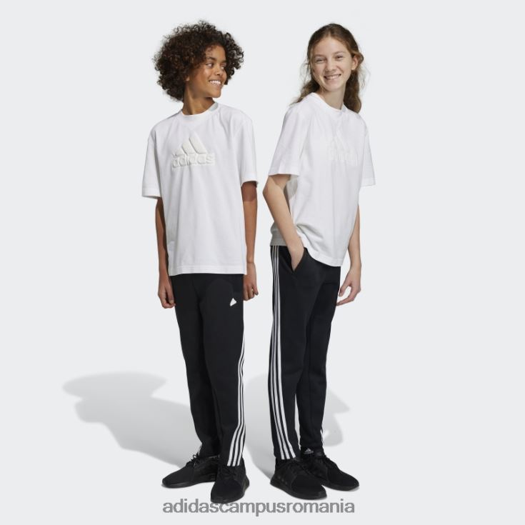 adidas campus romania future icons pantaloni de jogging cu 3 dungi până la glezne, negri copii alb negru J266N218746