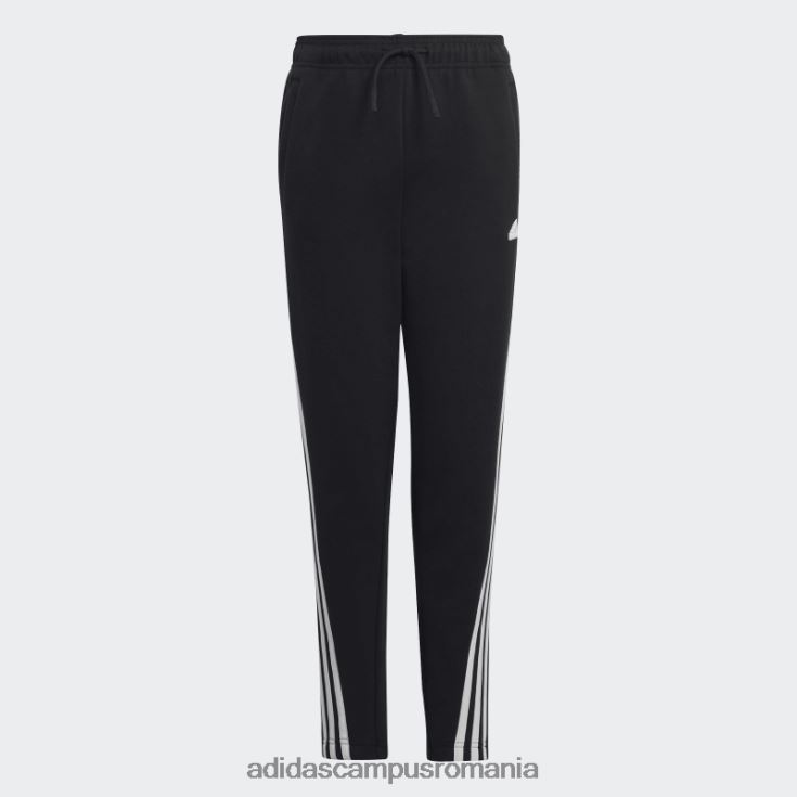 adidas campus romania future icons pantaloni de jogging cu 3 dungi până la glezne, negri copii alb negru J266N218746