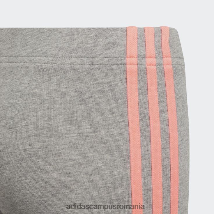 adidas campus romania gri mediu essentials 3 dungi jambiere moda copii gri mediu/rosu acid J266N219231