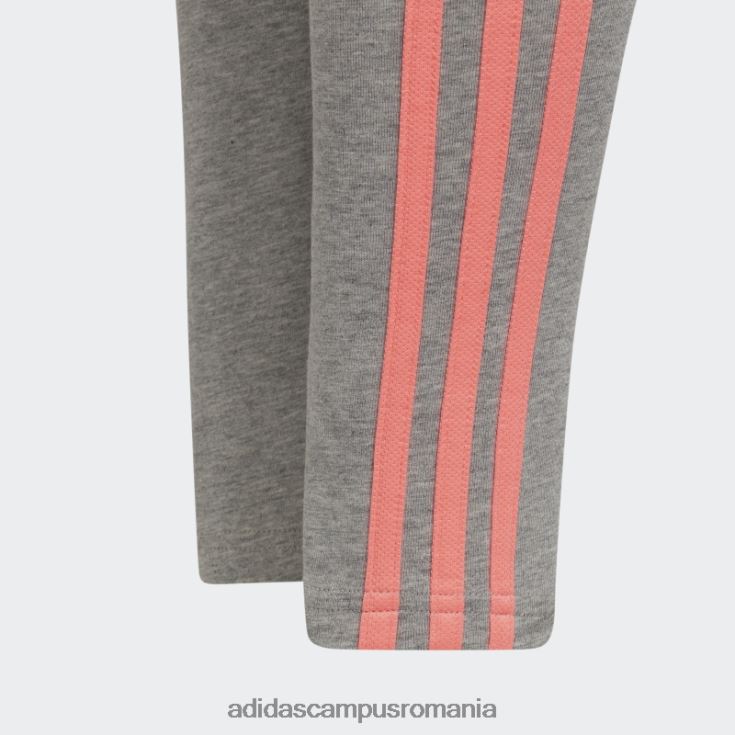 adidas campus romania gri mediu essentials 3 dungi jambiere moda copii gri mediu/rosu acid J266N219231
