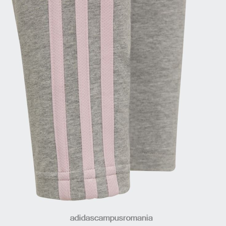 adidas campus romania gri mediu essentials jambiere cu 3 dungi fierbinți copii gri mediu/roz J266N23488