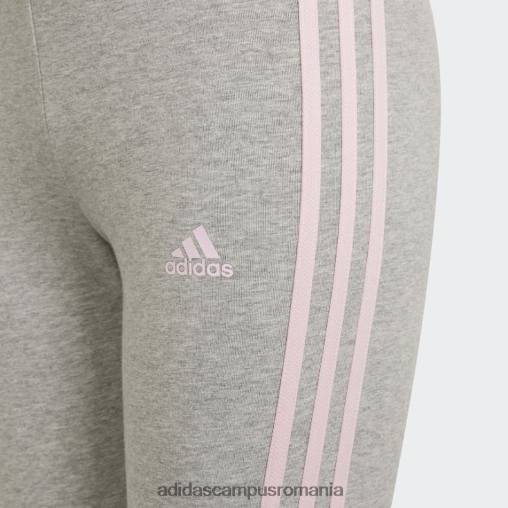 adidas campus romania gri mediu essentials jambiere cu 3 dungi fierbinți copii gri mediu/roz J266N23488