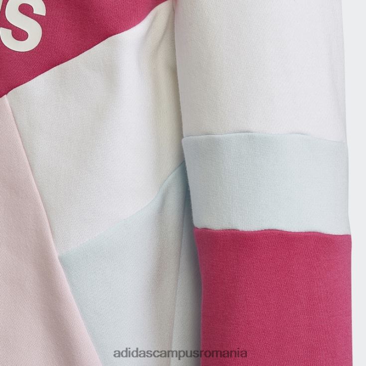 adidas campus romania hanorac adidas cu fleece colorblock real magenta copii magenta real/roz/alb J266N211613