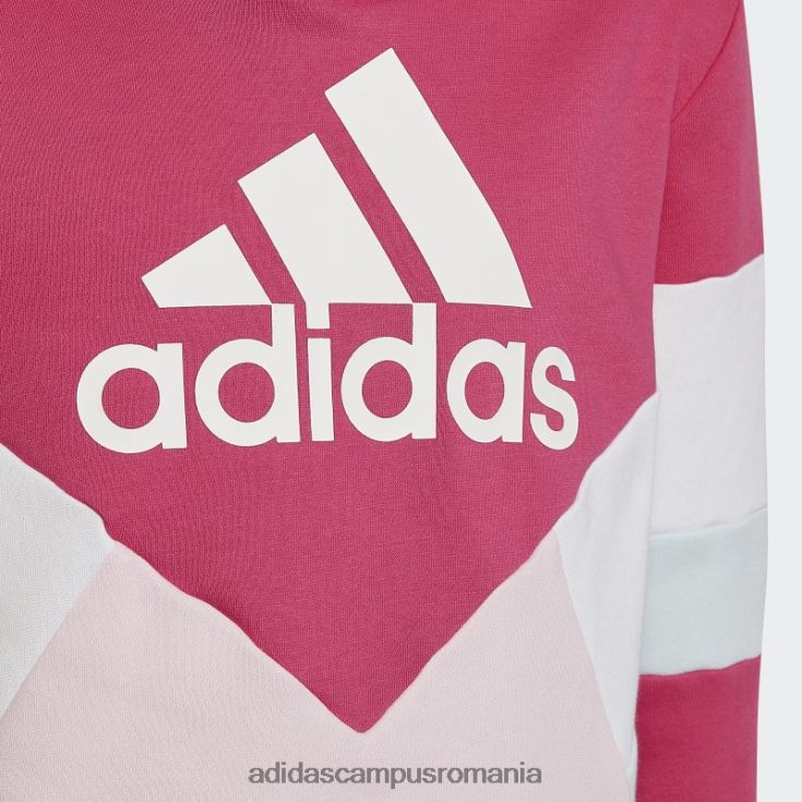 adidas campus romania hanorac adidas cu fleece colorblock real magenta copii magenta real/roz/alb J266N211613