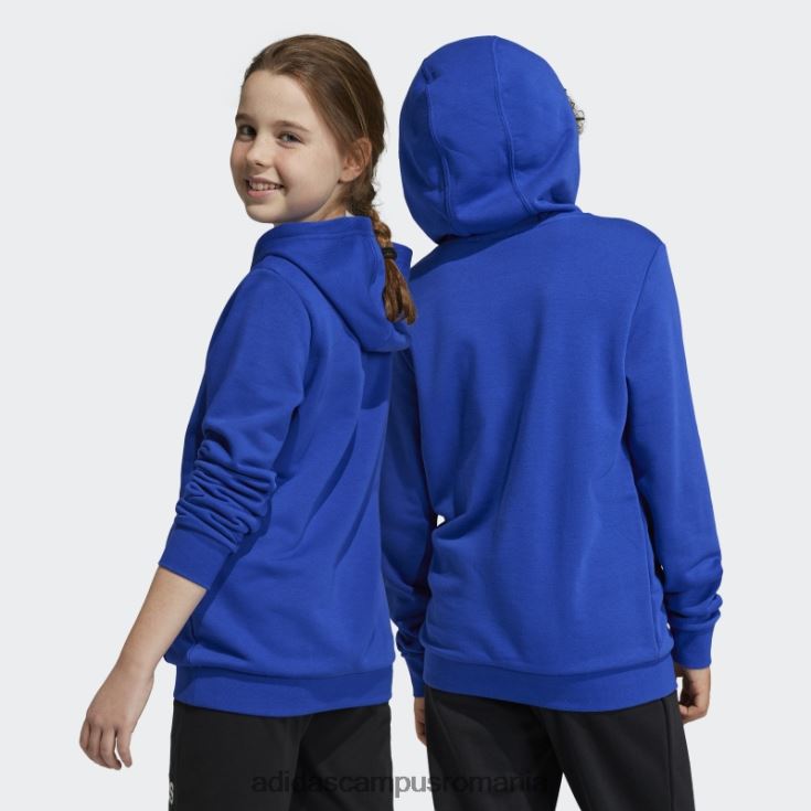 adidas campus romania hanorac albastru din bumbac cu logo mare essentials copii albastru alb J266N211872