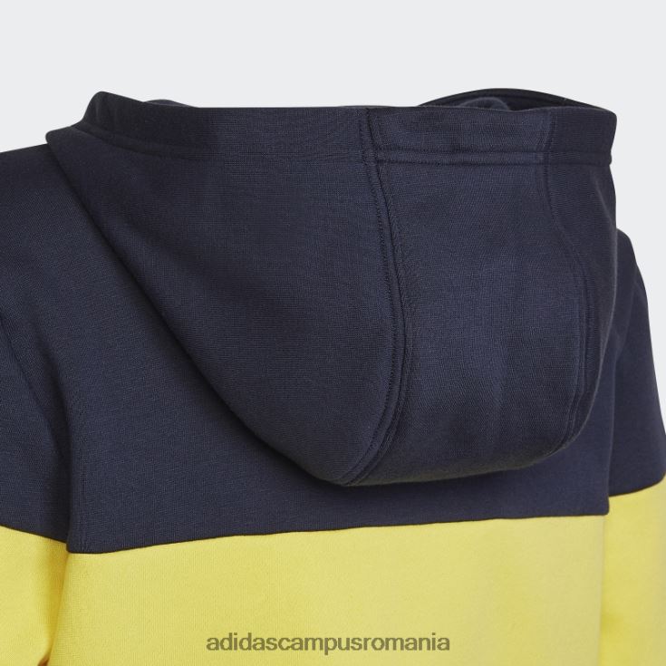 adidas campus romania hanorac colorblock fleece cerneală adidas copii cerneală/verde/galben J266N211916