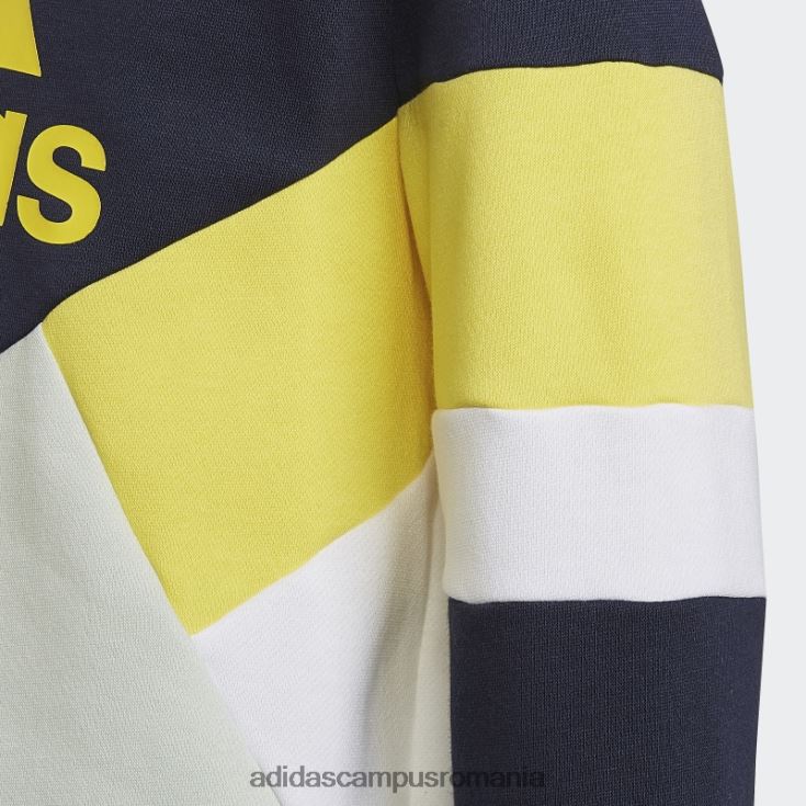 adidas campus romania hanorac colorblock fleece cerneală adidas copii cerneală/verde/galben J266N211916