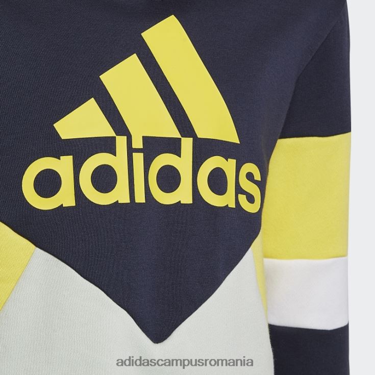 adidas campus romania hanorac colorblock fleece cerneală adidas copii cerneală/verde/galben J266N211916