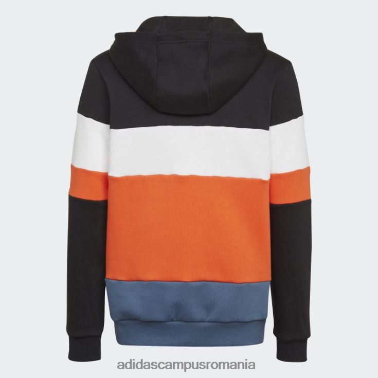 adidas campus romania hanorac colorblock fleece negru copii negru/otel/portocaliu J266N211983