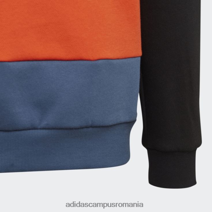 adidas campus romania hanorac colorblock fleece negru copii negru/otel/portocaliu J266N211983
