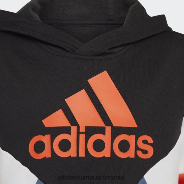 adidas campus romania hanorac colorblock fleece negru copii negru/otel/portocaliu J266N211983