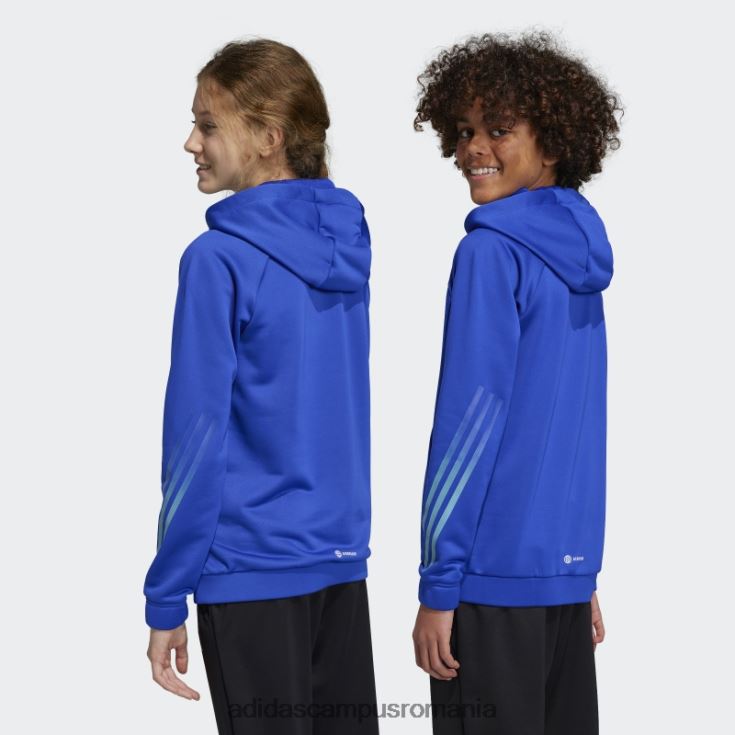 adidas campus romania hanorac cu 3 dungi aeroready cu iconițe de tren albastru copii albastru/alb/fucsia J266N219043