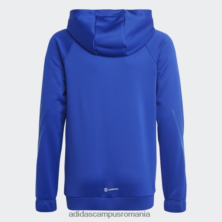 adidas campus romania hanorac cu 3 dungi aeroready cu iconițe de tren albastru copii albastru/alb/fucsia J266N219043