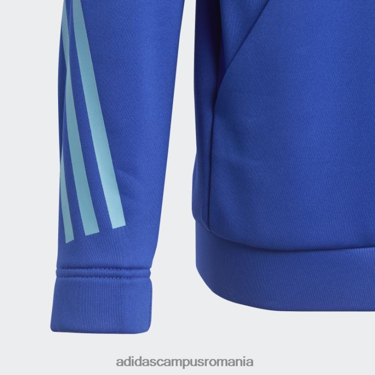 adidas campus romania hanorac cu 3 dungi aeroready cu iconițe de tren albastru copii albastru/alb/fucsia J266N219043