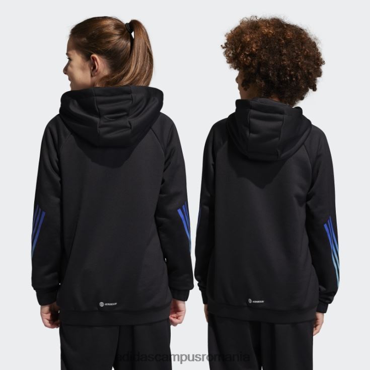 adidas campus romania hanorac cu 3 dungi aeroready cu iconițe de tren negre copii negru/alb/fucsia/albastru J266N219072