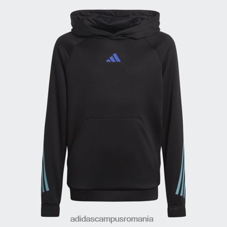 adidas campus romania hanorac cu 3 dungi aeroready cu iconițe de tren negre copii negru/alb/fucsia/albastru J266N219072