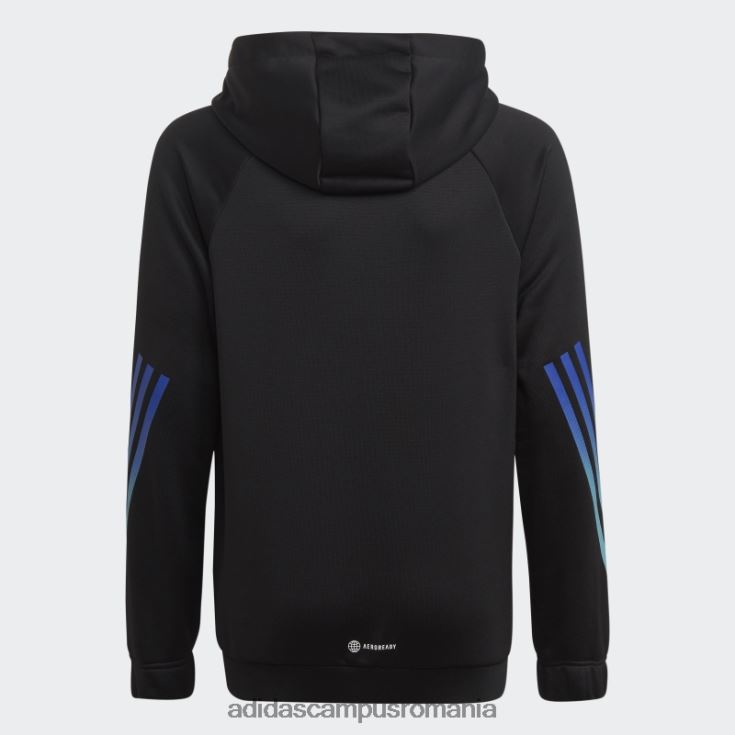 adidas campus romania hanorac cu 3 dungi aeroready cu iconițe de tren negre copii negru/alb/fucsia/albastru J266N219072