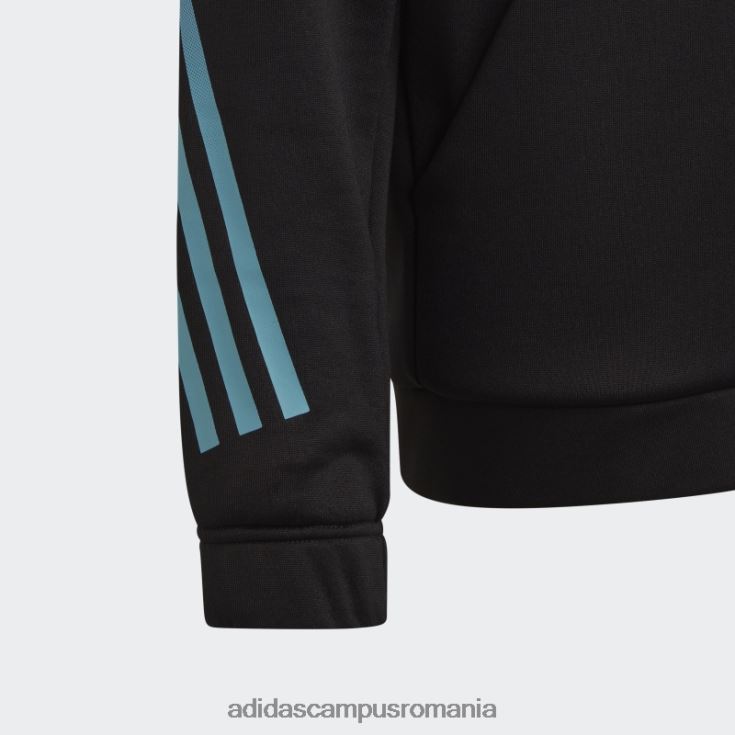 adidas campus romania hanorac cu 3 dungi aeroready cu iconițe de tren negre copii negru/alb/fucsia/albastru J266N219072