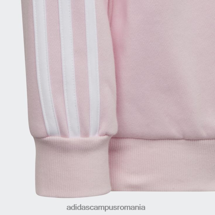 adidas campus romania hanorac cu 3 dungi roz essentials copii roz/alb J266N218868