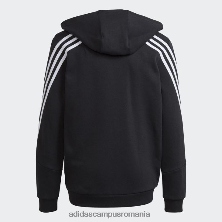 adidas campus romania hanorac cu fermoar complet cu 3 dungi alb copii alb negru J266N218819