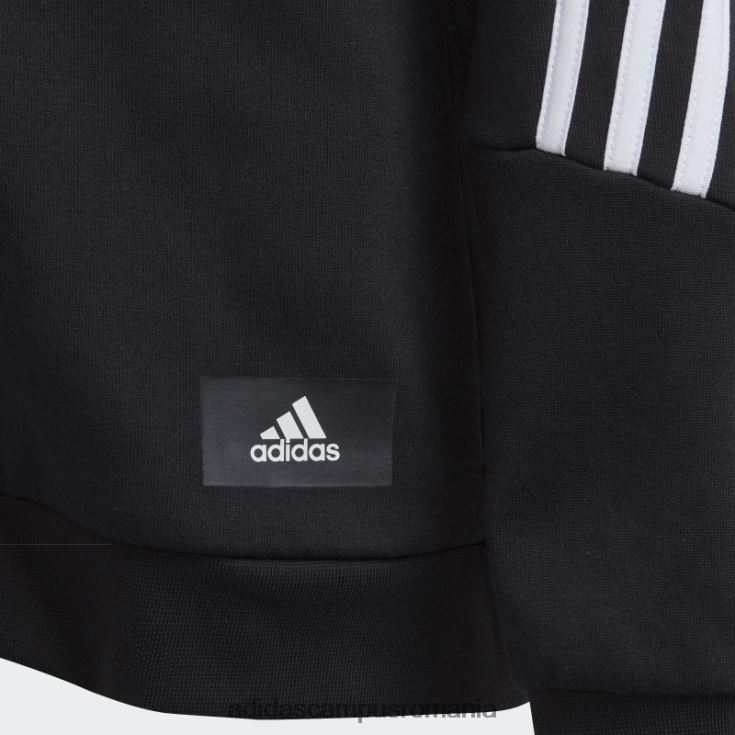 adidas campus romania hanorac cu fermoar complet cu 3 dungi alb copii alb negru J266N218819