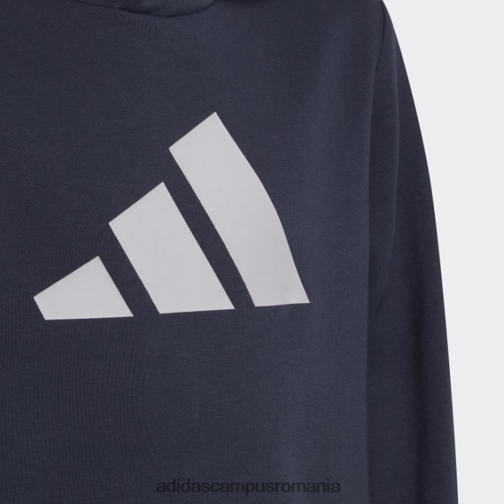 adidas campus romania hanorac cu glugă cu 3 dungi future icons bleumarin copii bleumarin/gri liniuță J266N219025