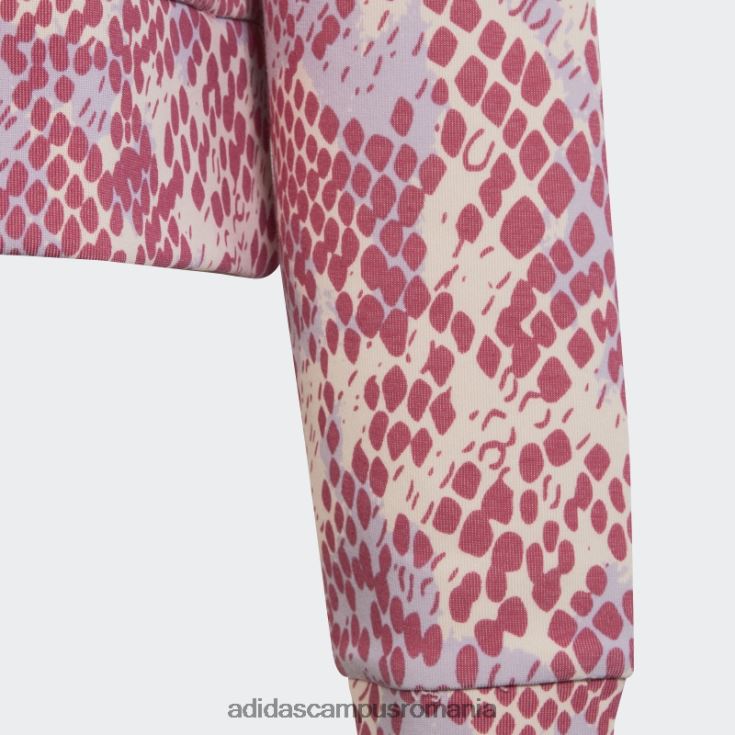 adidas campus romania hanorac cu imprimeu cu icoane viitoare de cuarț copii cuarț/argintiu zori/fucsia J266N212131