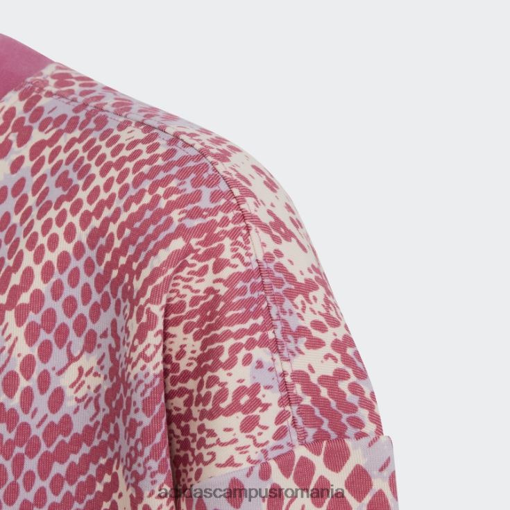 adidas campus romania hanorac cu imprimeu cu icoane viitoare de cuarț copii cuarț/argintiu zori/fucsia J266N212131